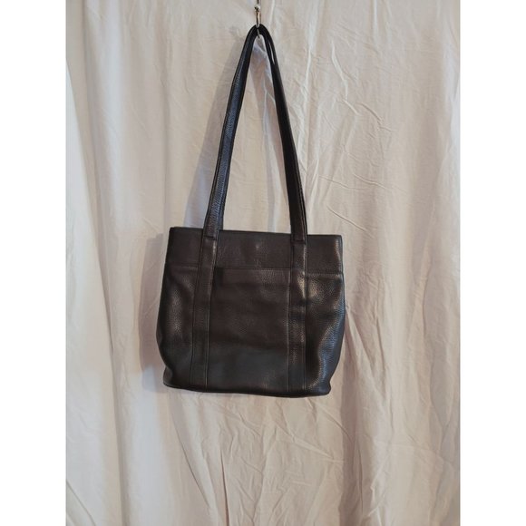 Orvis Vintage Black Pebbled Leather Shoulder Handbag Tote - Picture 7 of 7